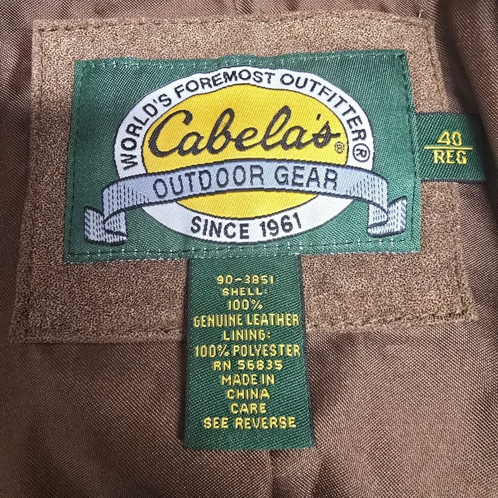 Cabelas Mens Suede Leather Blazer‎ Jacket Size 40 Reg Brown Outdoor Gear Buffalo